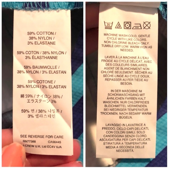 \J. Crew\• NWT Striped Short in Bright Ocean - Picture 9 of 9